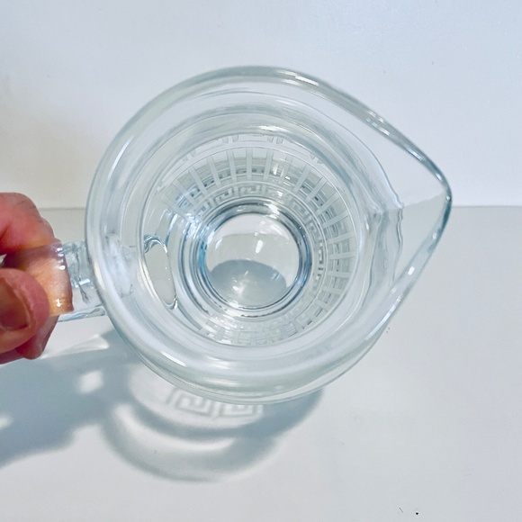 Versace x Rosenthal Meandre Greek Key Clear Glass Crystal Pitcher Vintage - Picture 10 of 14